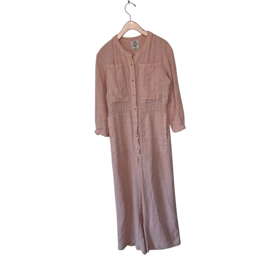 HAPPY HAUS France LA COMBINAISON 100% Linen Jumpsuit Size 36